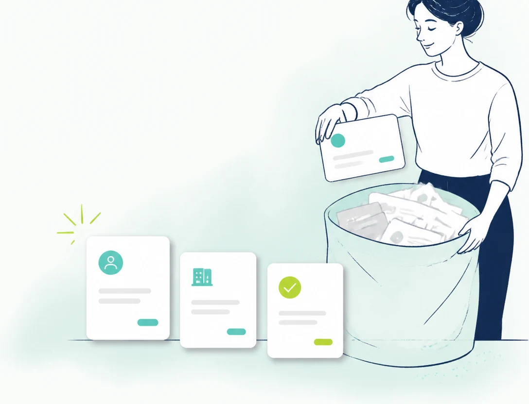 Champs personnalisés nettoyés dans un compte Pipedrive, avant et après l'optimisation